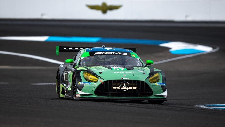 No. 57 Winward Racing Mercedes-AMG GT3 on the Indianapolis road course