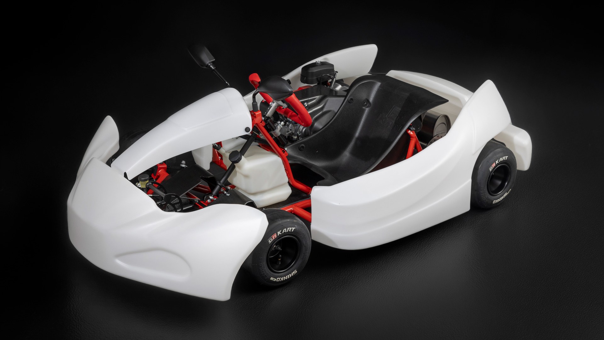 Toyota GR KART entry-level racing kart, front three-quarter view
