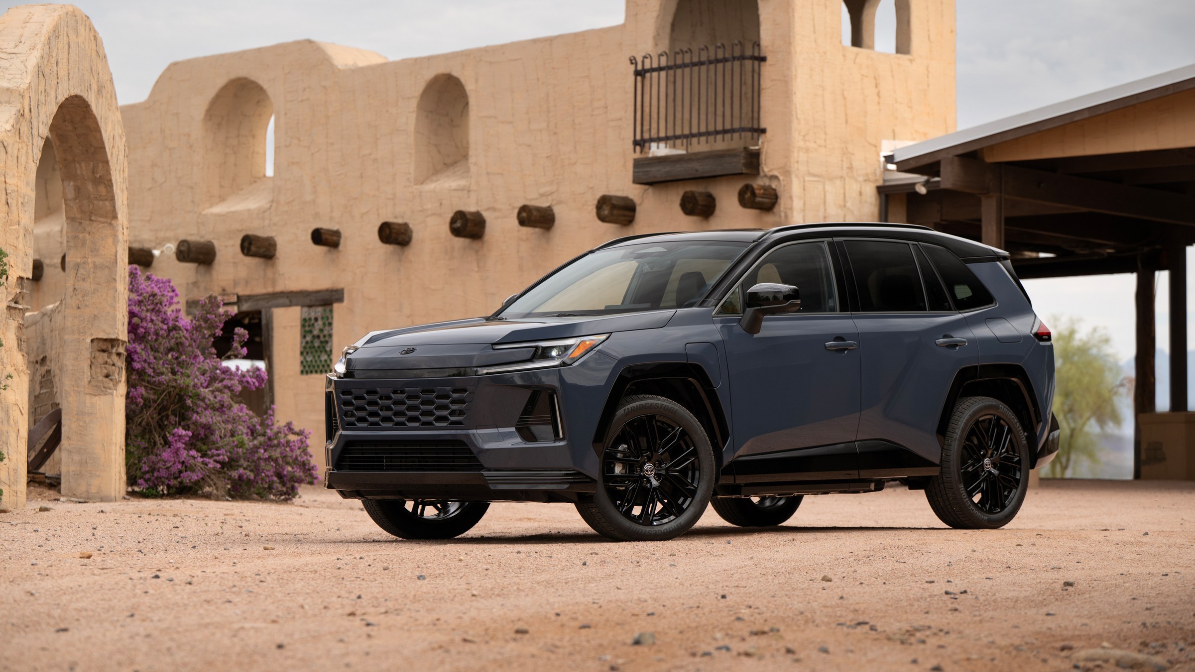 2026 Toyota RAV4 Plug-in Hybrid in Storm Cloud two-tone, front three-quarter view