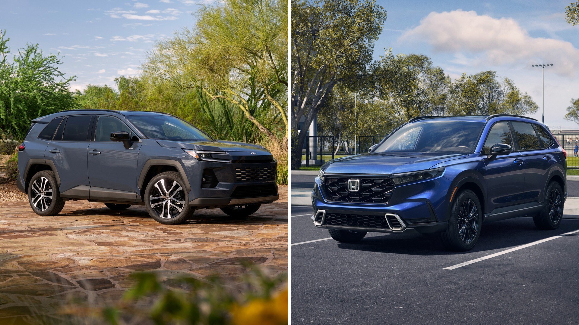 2026 Toyota RAV4 Limited and Honda CR-V Sport Touring Hybrid side by side