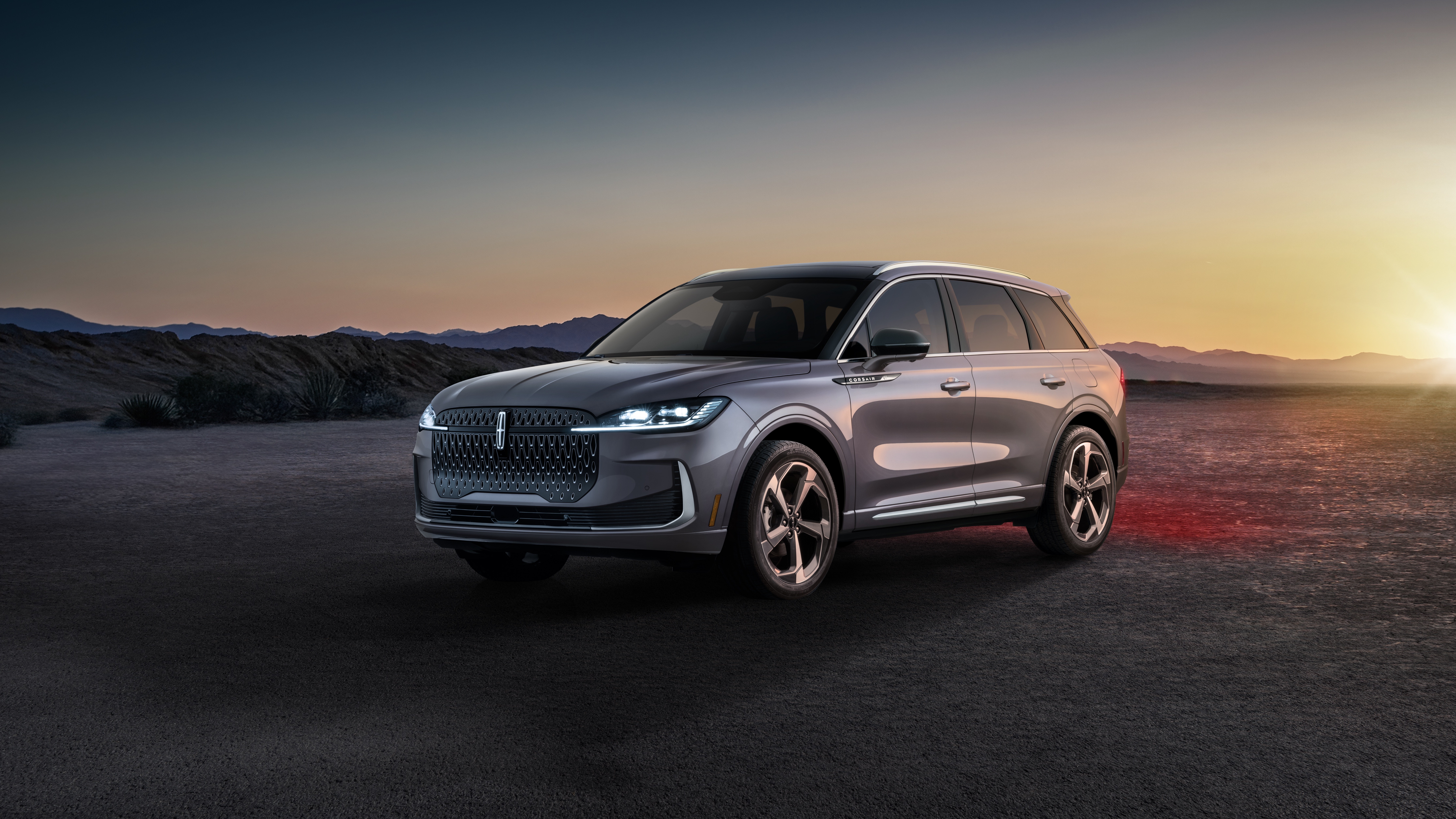 2027 Lincoln Corsair Hybrid front three-quarter view at dusk
