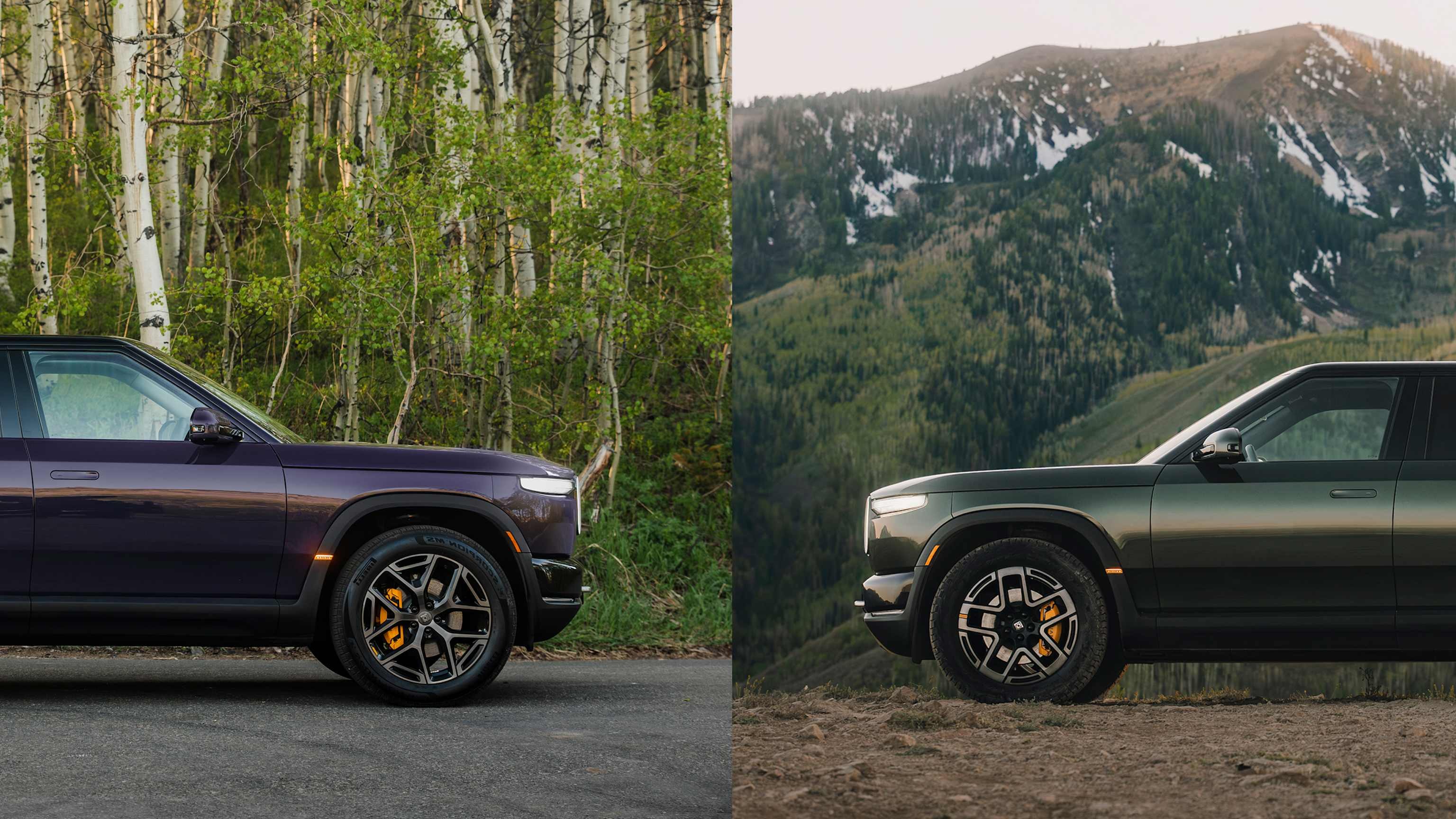 Rivian R2 Launch Package on 21-inch all-season and 20-inch all-terrain wheels