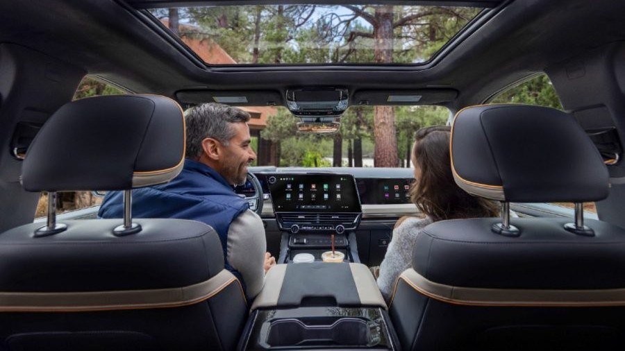 2027 Chevrolet Silverado interior with new GM infotainment displays