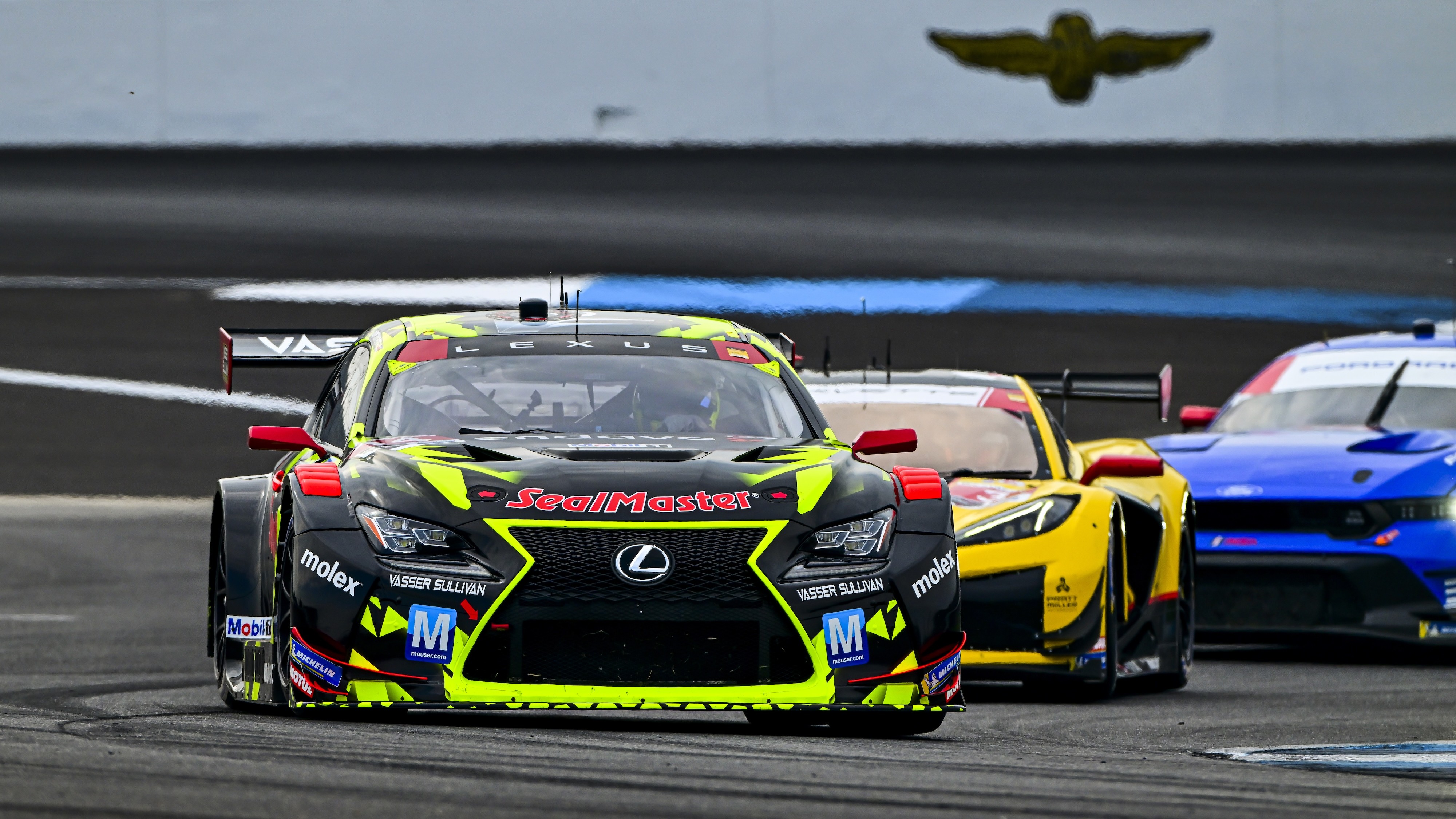 No. 14 Lexus RC F GT3 leads Corvette and Mustang at Indianapolis