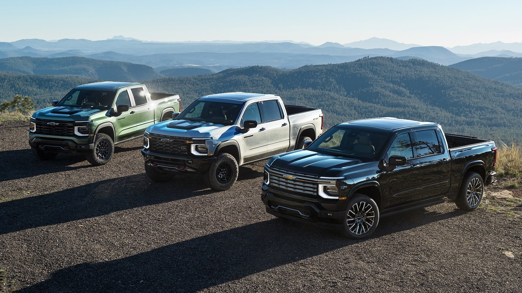 2027 Chevrolet Silverado 1500 front three-quarter studio view
