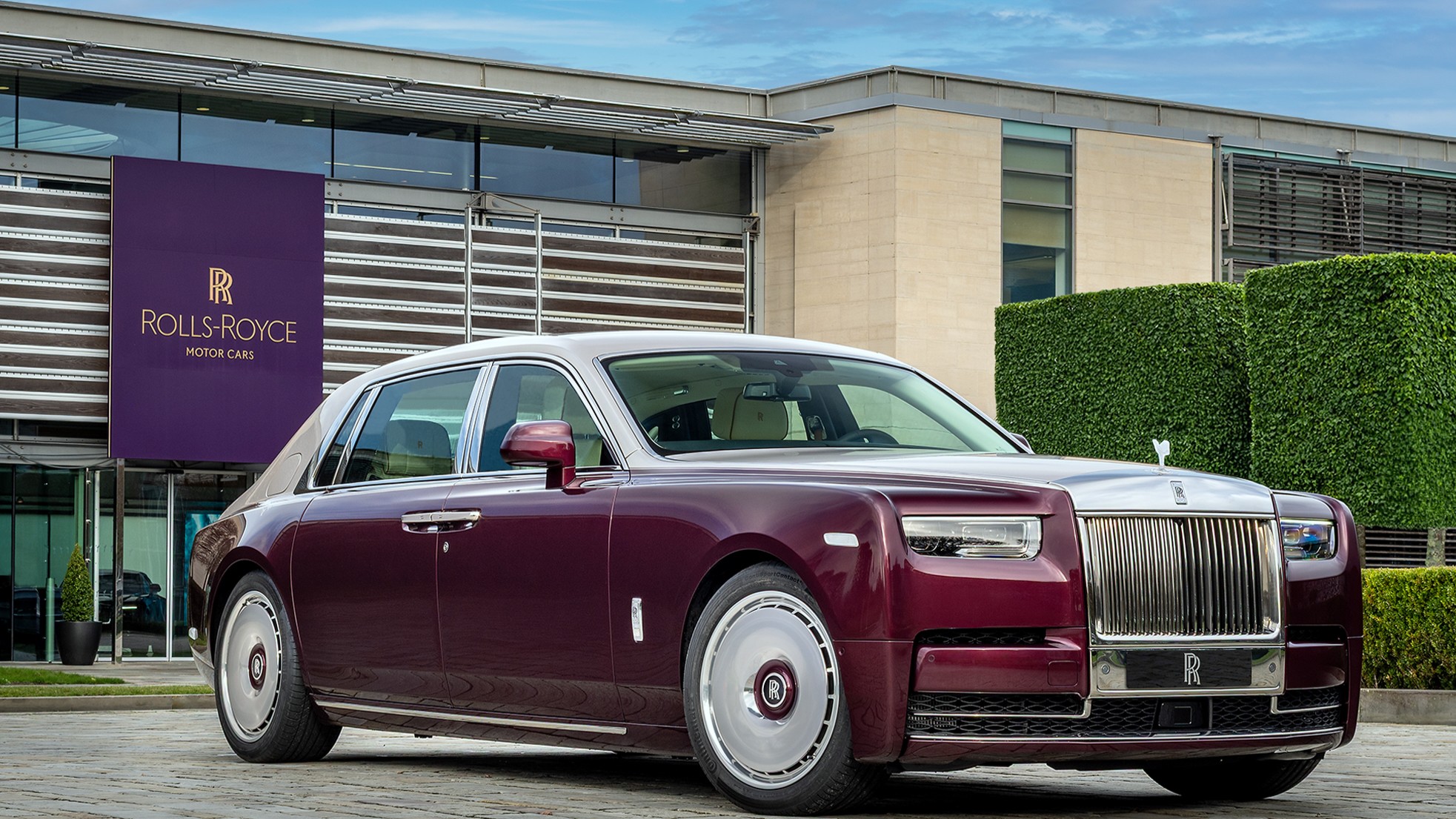 Rolls-Royce Phantom Hummingbird in Wildberry and White Sands at Goodwood