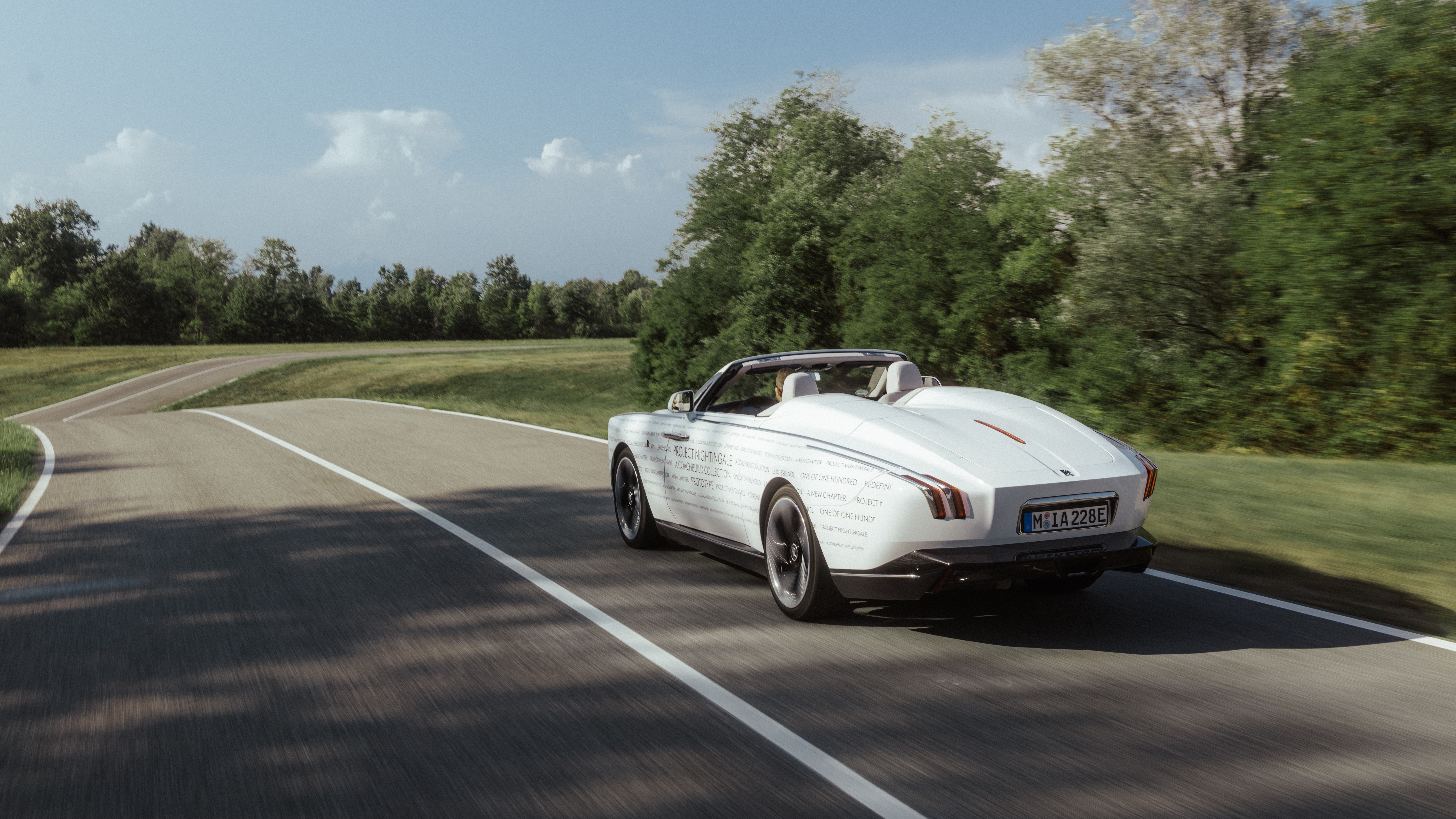 White Rolls-Royce Project Nightingale prototype testing on a track