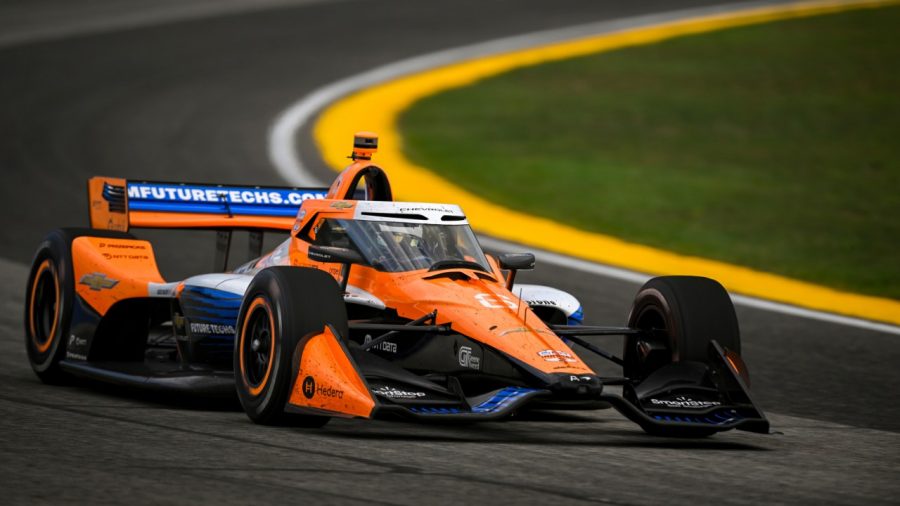 Arrow McLaren No. 6 IndyCar in GM Future Techs livery on track