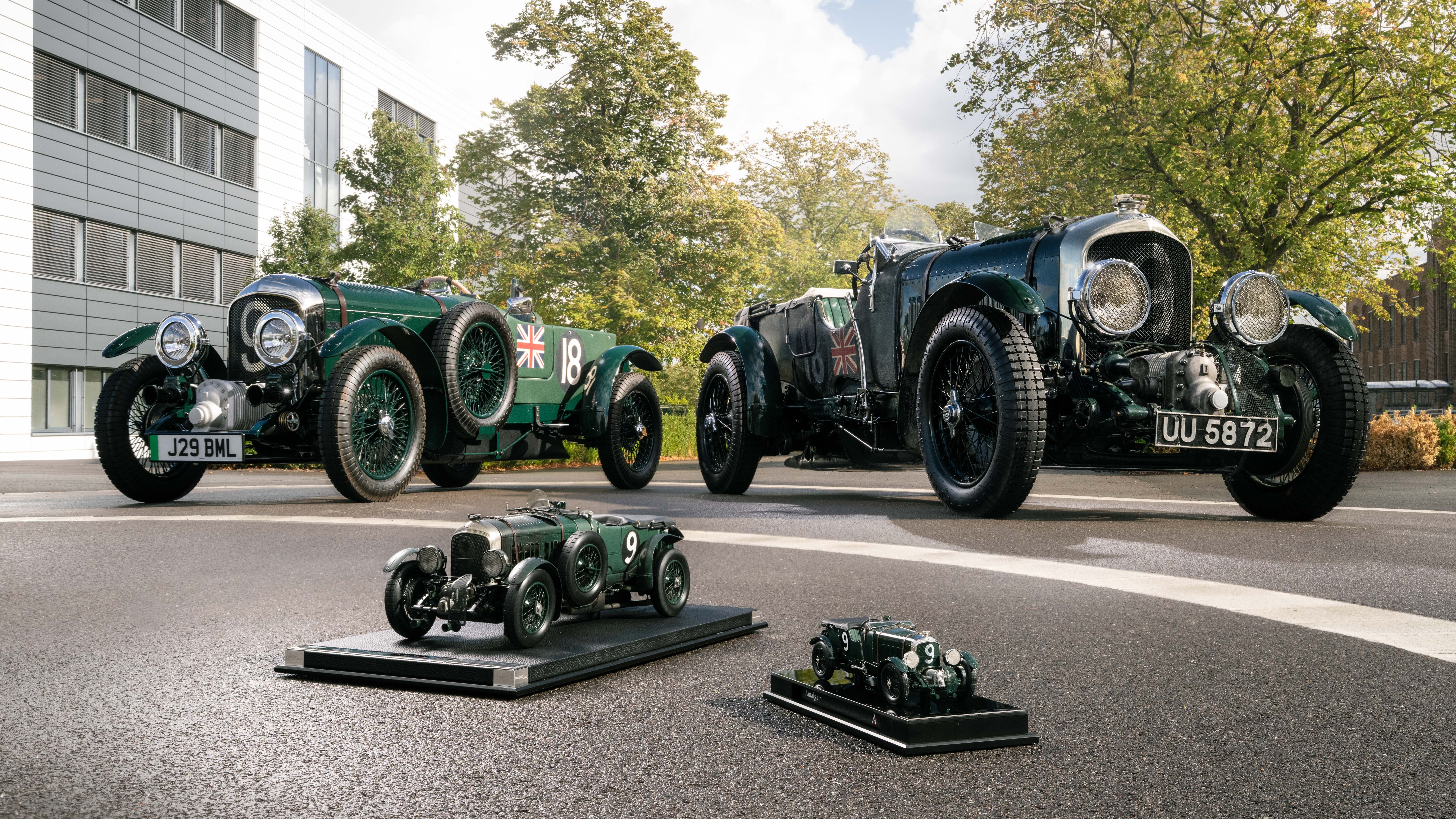 Original Bentley Blower, Blower Jnr, and 1:8 and 1:18 scale models