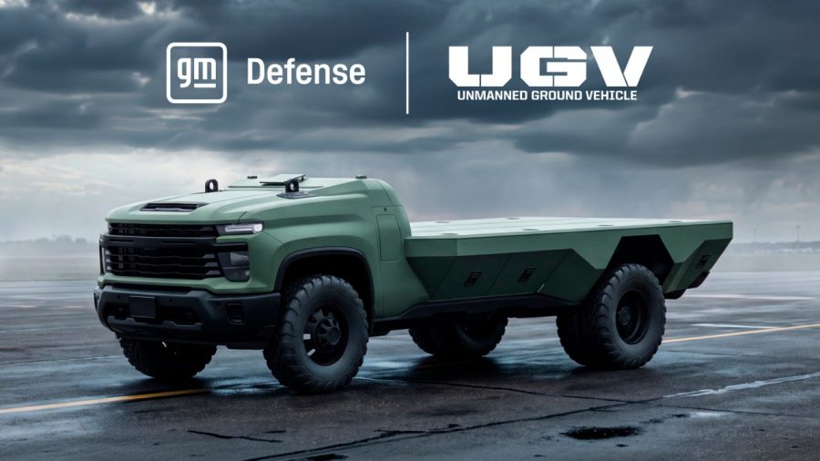 GM Defense unmanned ground vehicle concept based on Chevrolet Silverado 3500HD