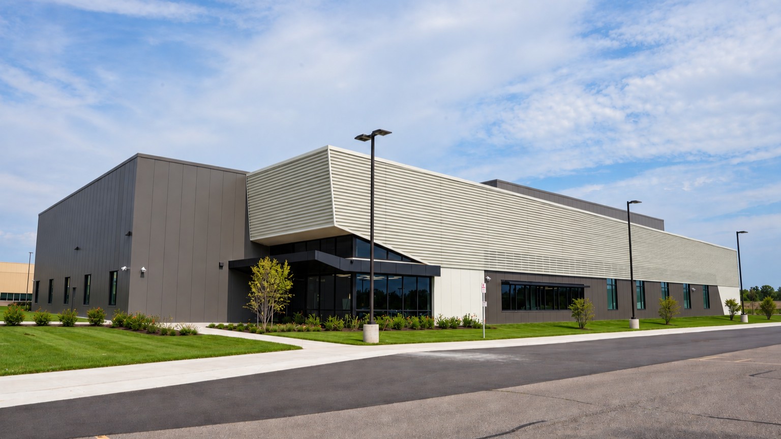 Toyota Battery Center of North America building exterior in Saline, Michigan