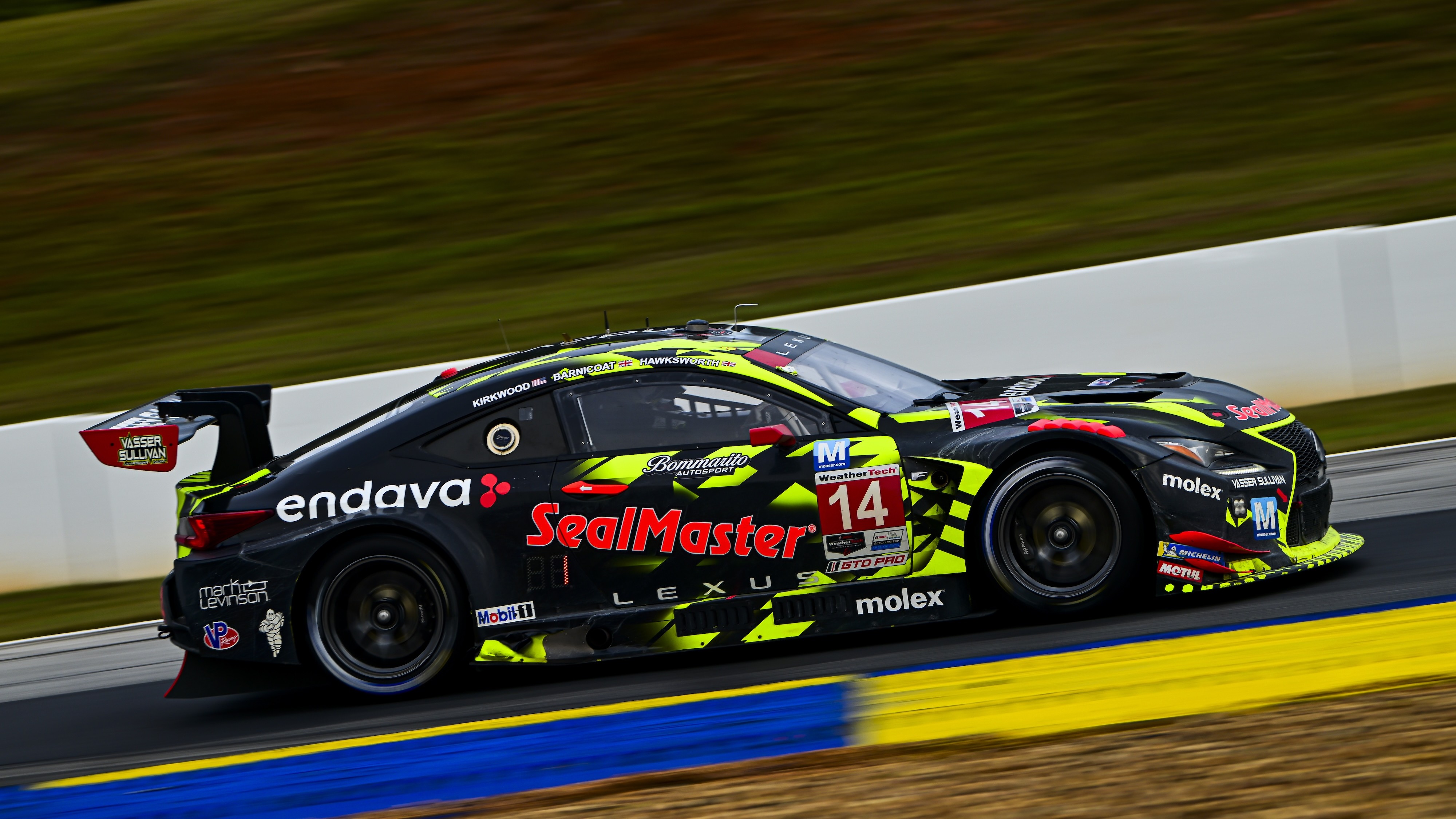 Lexus RC F GT3 No. 14 in profile at Road Atlanta