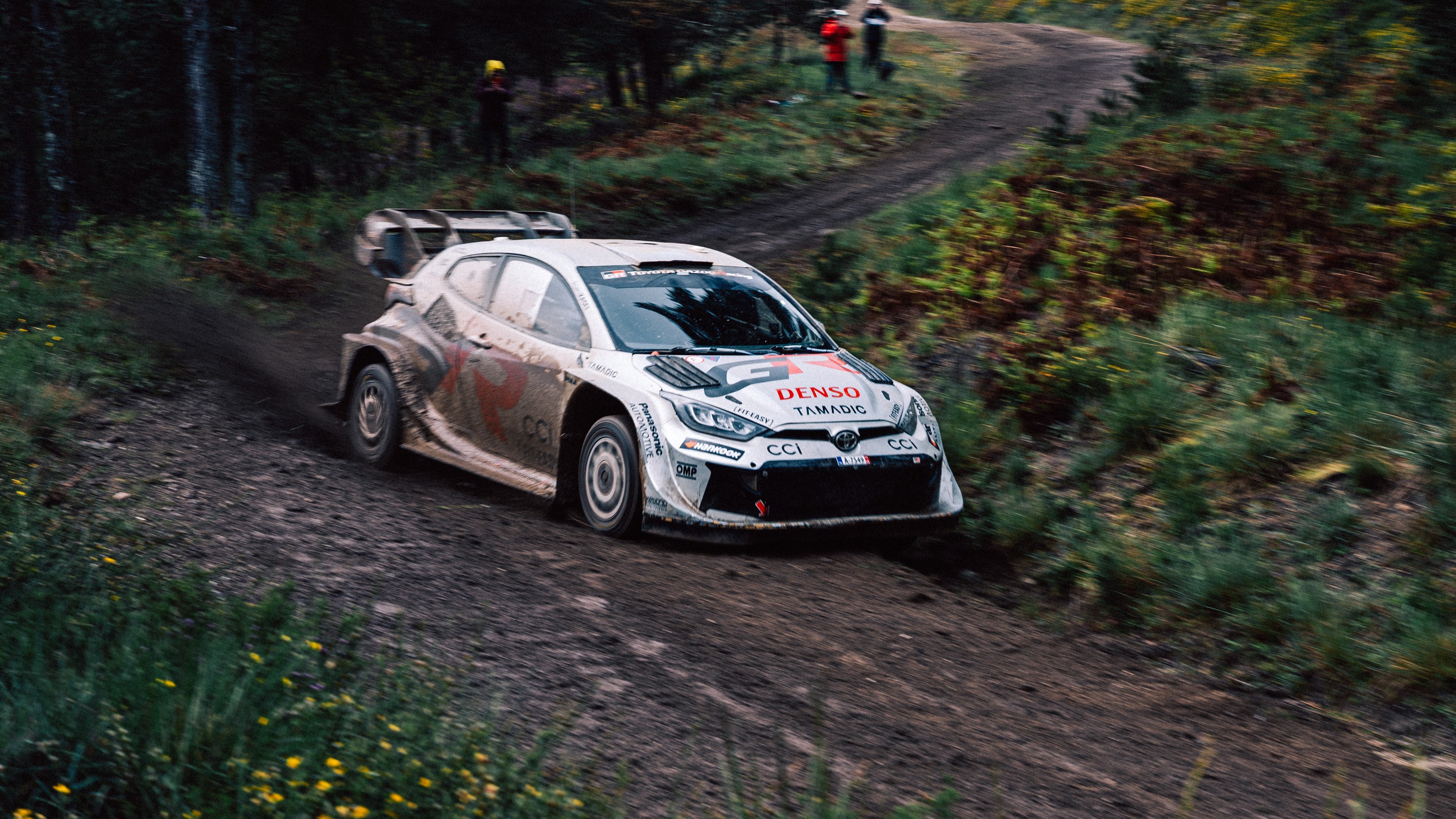 Toyota GR Yaris Rally1 car on a gravel rally stage