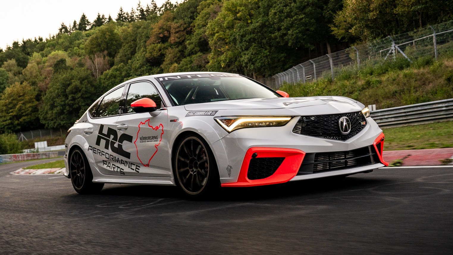Acura Integra Type S on HRC forged wheels at the Nürburgring