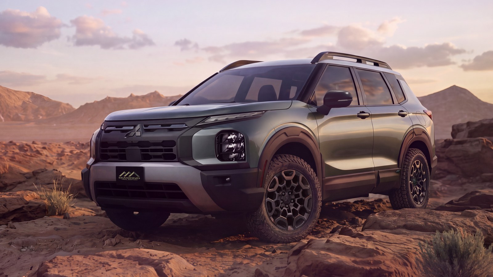 2028 Mitsubishi Outlander Diamond Trail Edition front three-quarter view