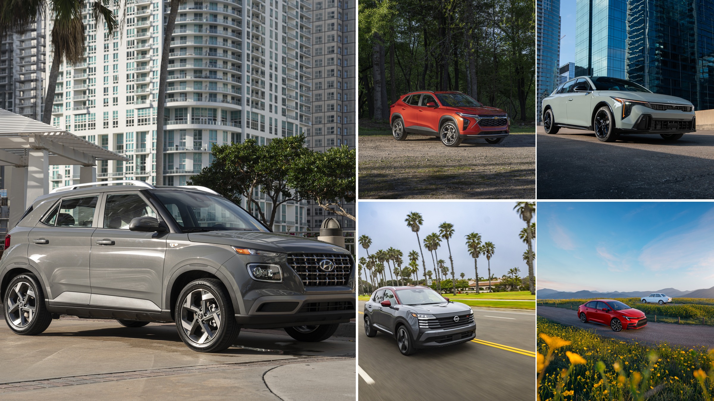 Hyundai Venue, Chevrolet Trax, Kia K4, Nissan Kicks and Toyota Corolla, the new cars under $25,000