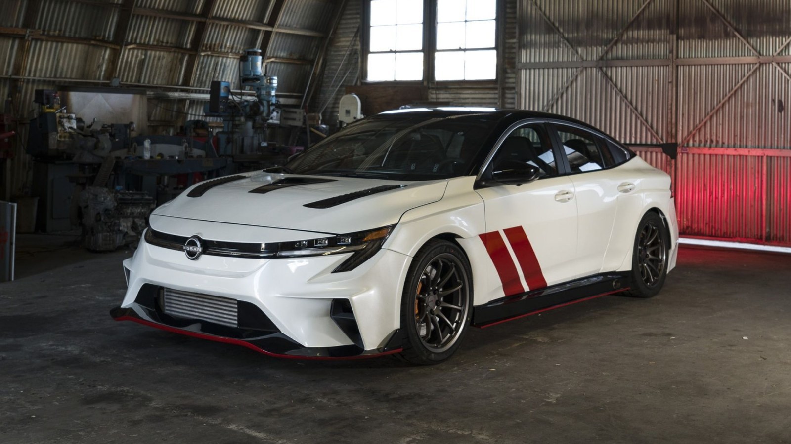 Nissan Sentra Spec-V concept with widebody kit and GT-R NISMO wing