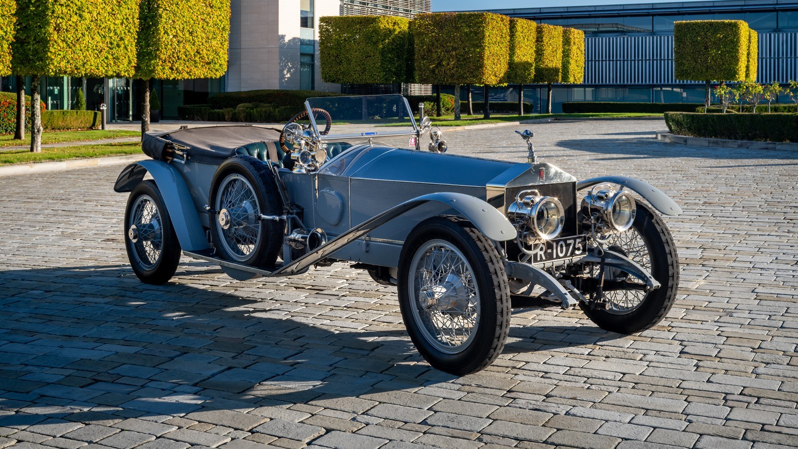 Silver 1911 Rolls-Royce Silver Ghost chassis 1701 parked at Goodwood