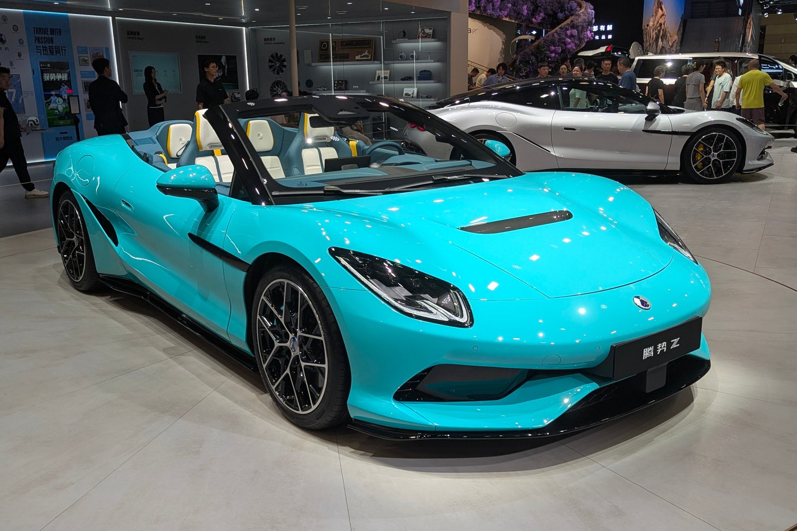 Denza Z Spider with top down showing both rows of seats