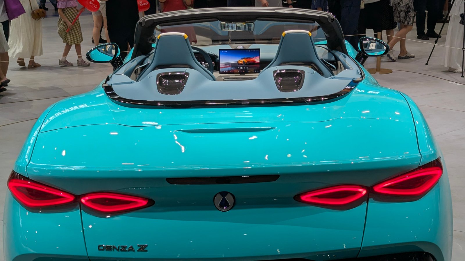 Denza Z Spider with top down showing both rows of seats