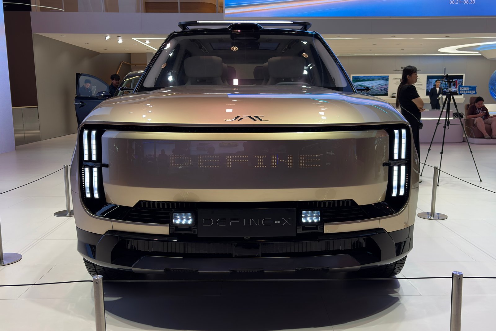 JAC DEFINE-X front pixel grille displaying DEFINE lettering