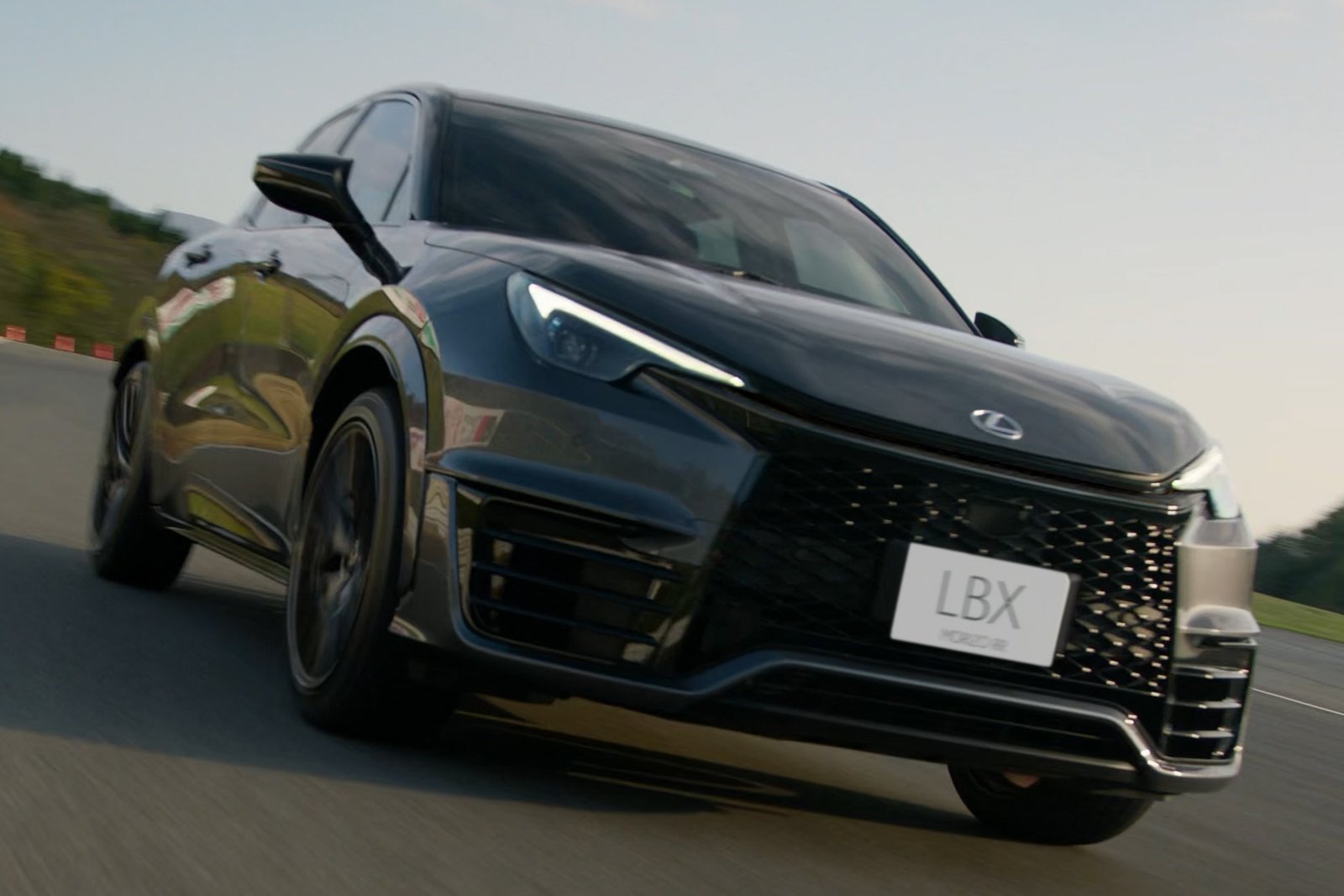 Lexus LBX Morizo RR driving on a race circuit