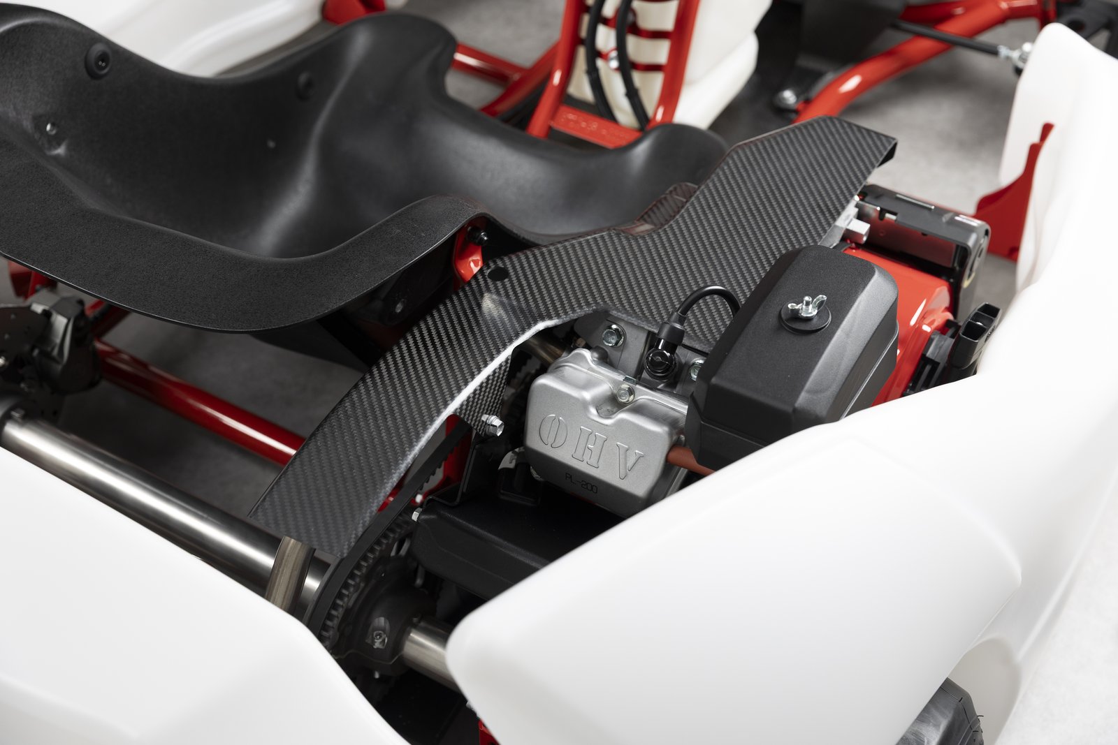 Toyota GR Kart 215-cc engine with belt drive and carbon fiber guard