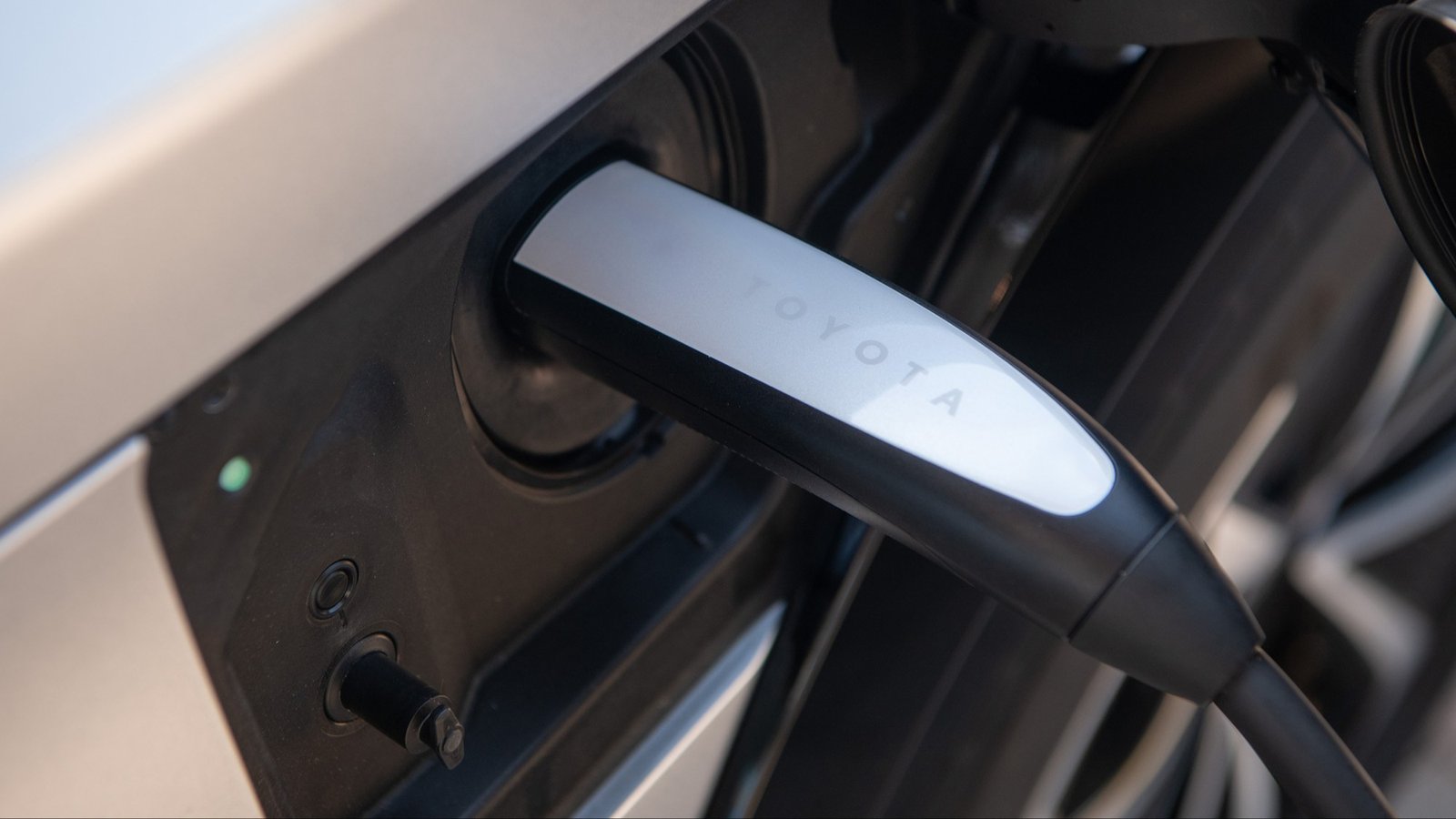 NACS charging port on a 2026 Toyota bZ