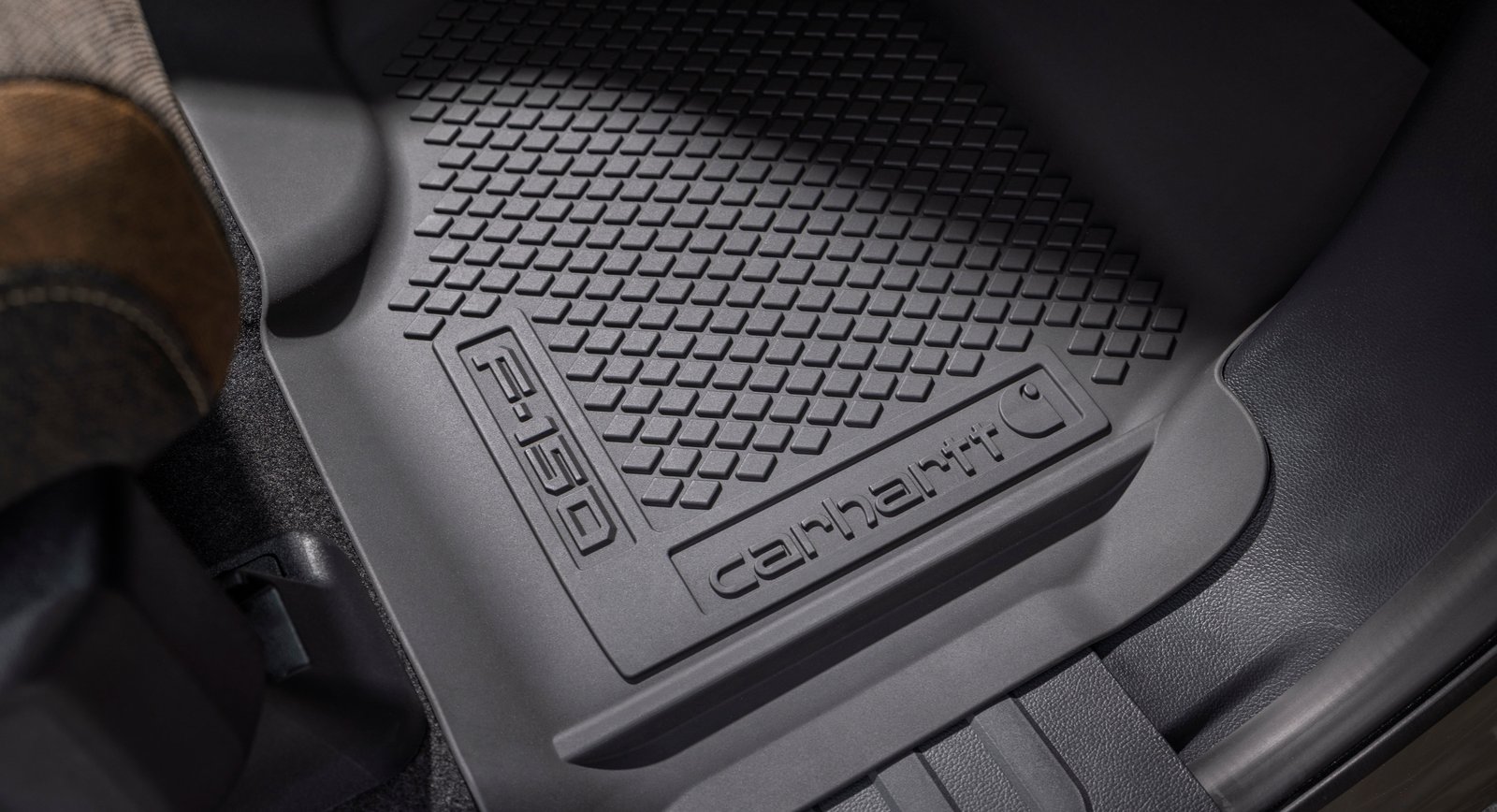 All-weather floor mat with F-150 and Carhartt logos