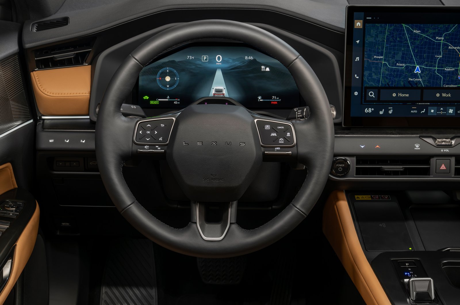 2027 Lexus NX steering wheel and 12.3-inch digital instrument cluster