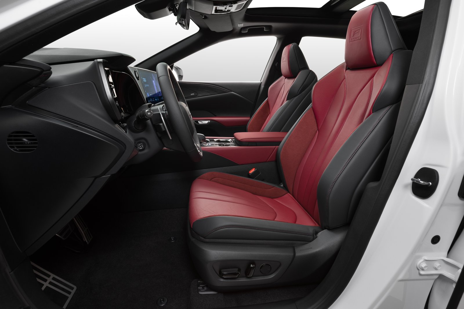 2027 Lexus RX 500h F SPORT Performance interior with red and black seats