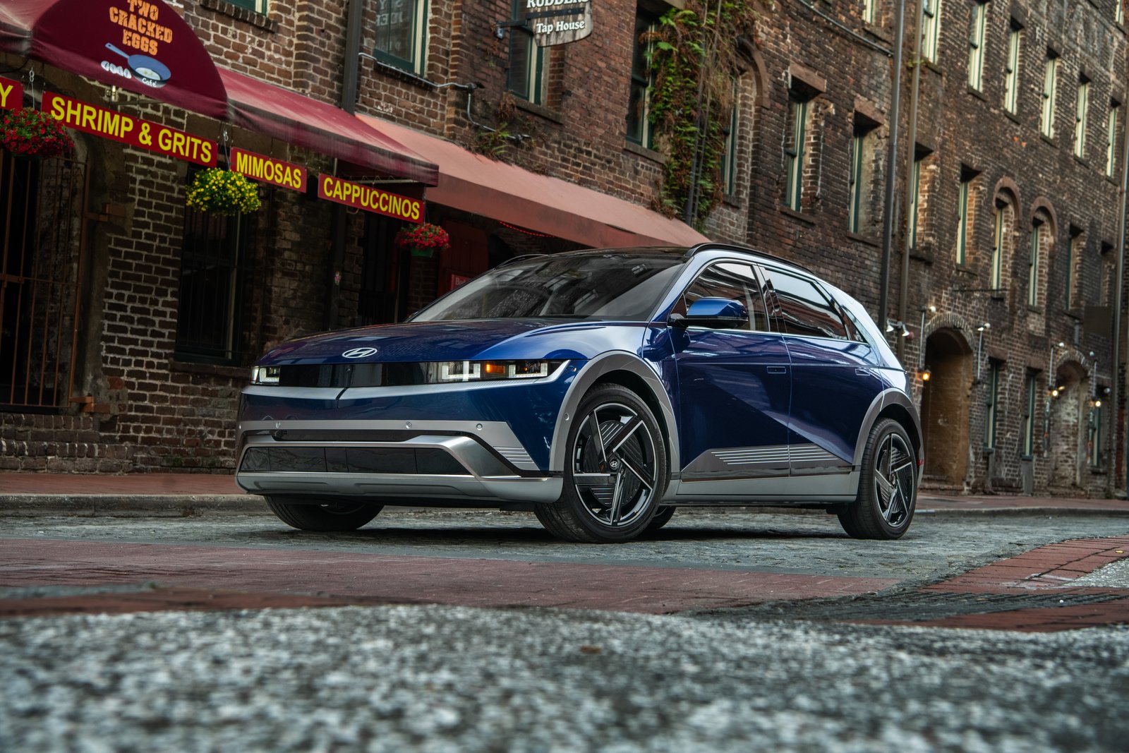 2026 Hyundai Ioniq 5 parked on a brick street in Savannah