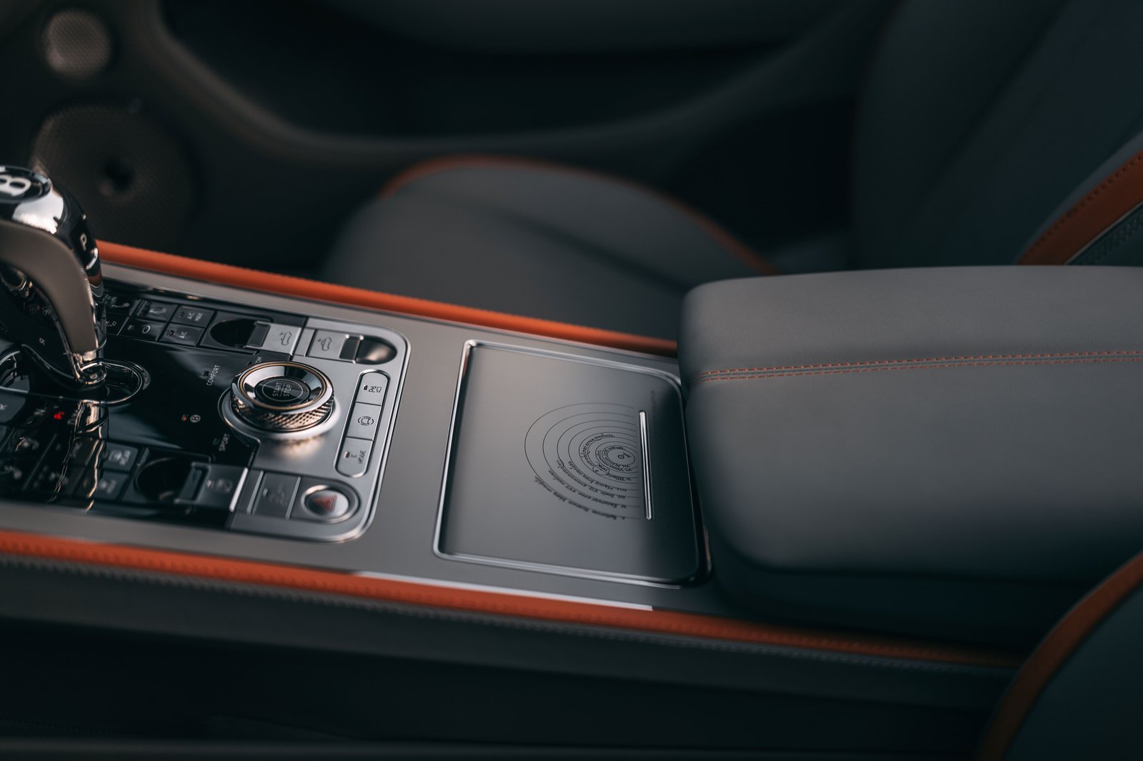 Copernicus Diagram orbital engraving on Bentley Continental center console
