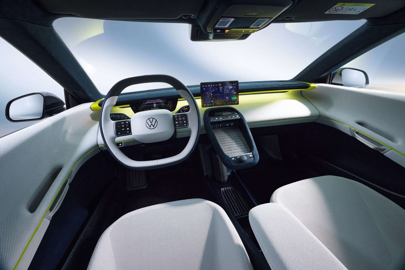 Mission Efficiency interior with tablet mounted instead of a central screen