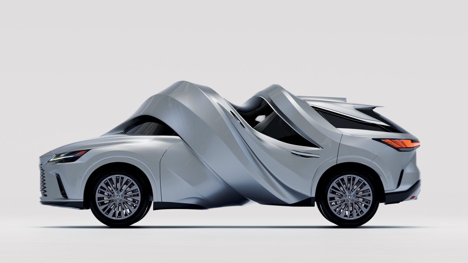 Side profile of MSCHF Twisted Car based on Lexus RX
