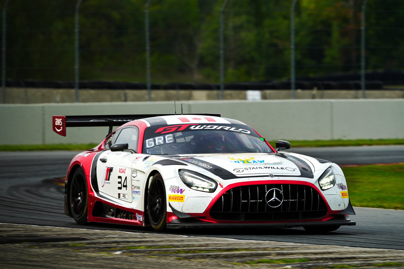 No. 34 JMF Motorsports Mercedes-AMG GT3 on track at Road America