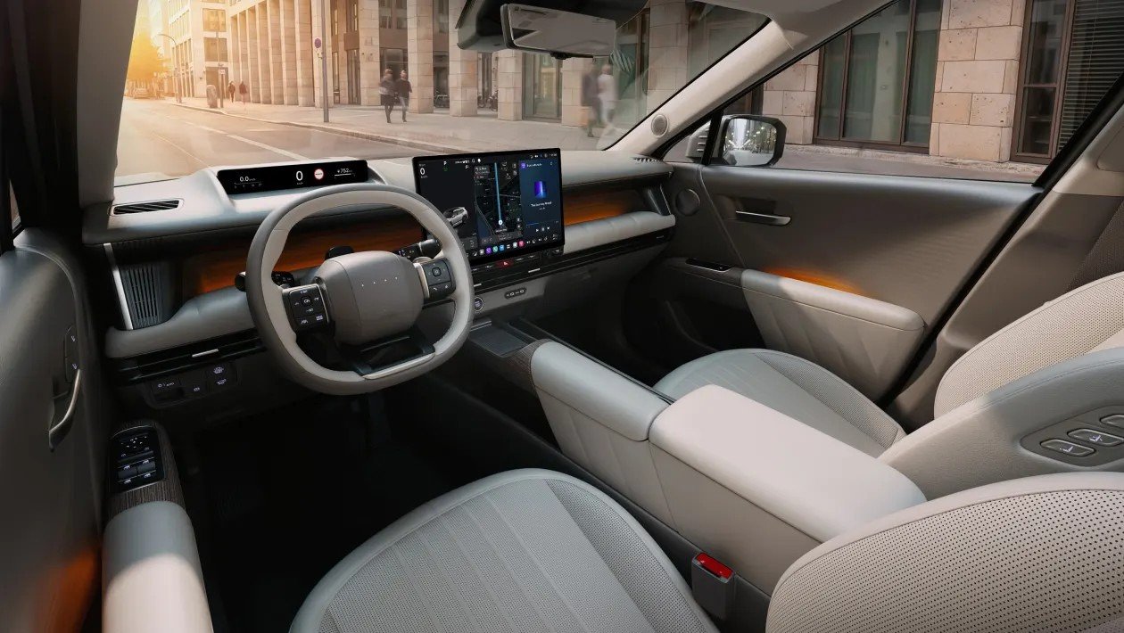 Redesigned Hyundai Tucson dashboard with wide center display