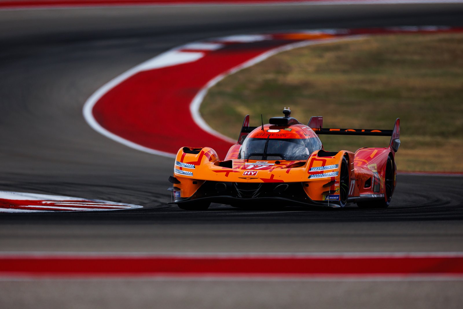 Genesis GMR-001 #17 cornering at Circuit of the Americas