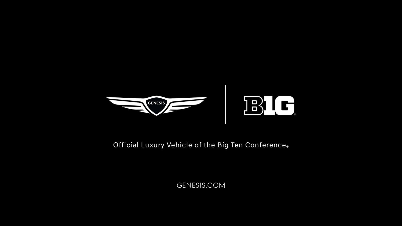 Genesis and Big Ten Conference logos on the official partnership endcard