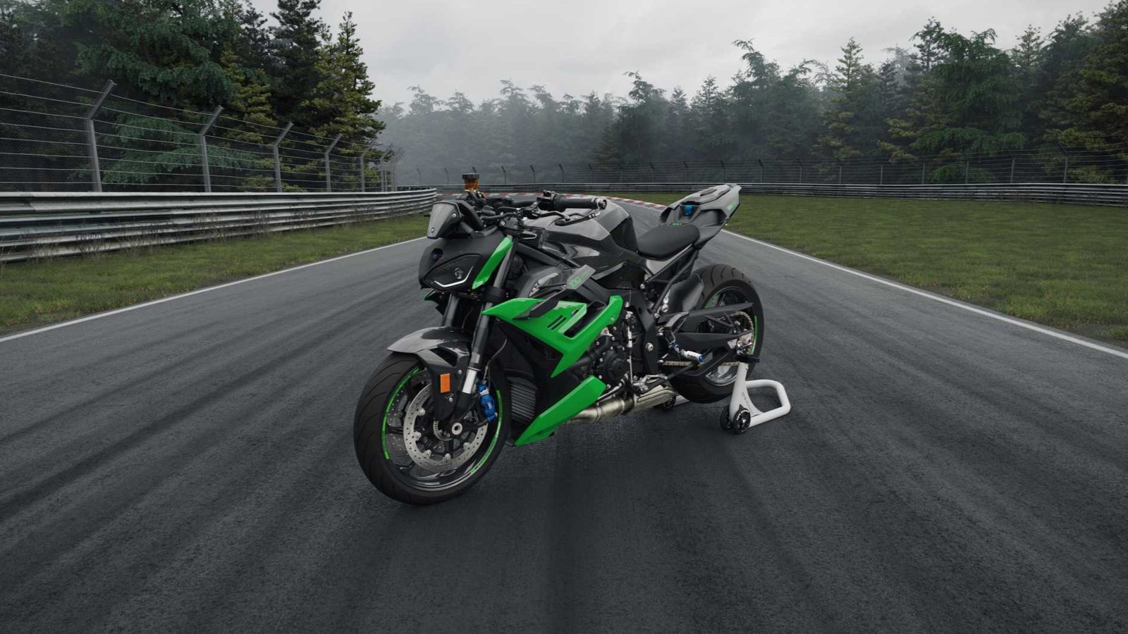 BMW Motorrad 100 Jahre Nürburgring edition motorcycle in Nürburgring Green on a racetrack