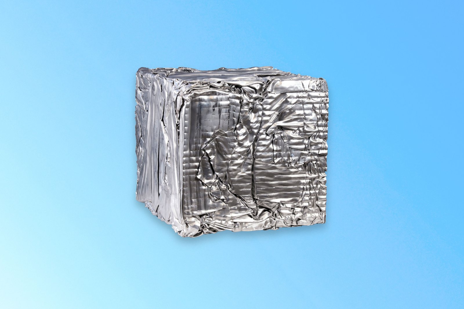 Compressed bale of aluminum scrap from BMW's press shop