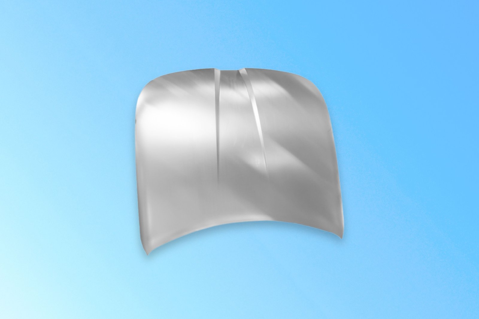 Unpainted aluminum hood panel for the new BMW 3 Series