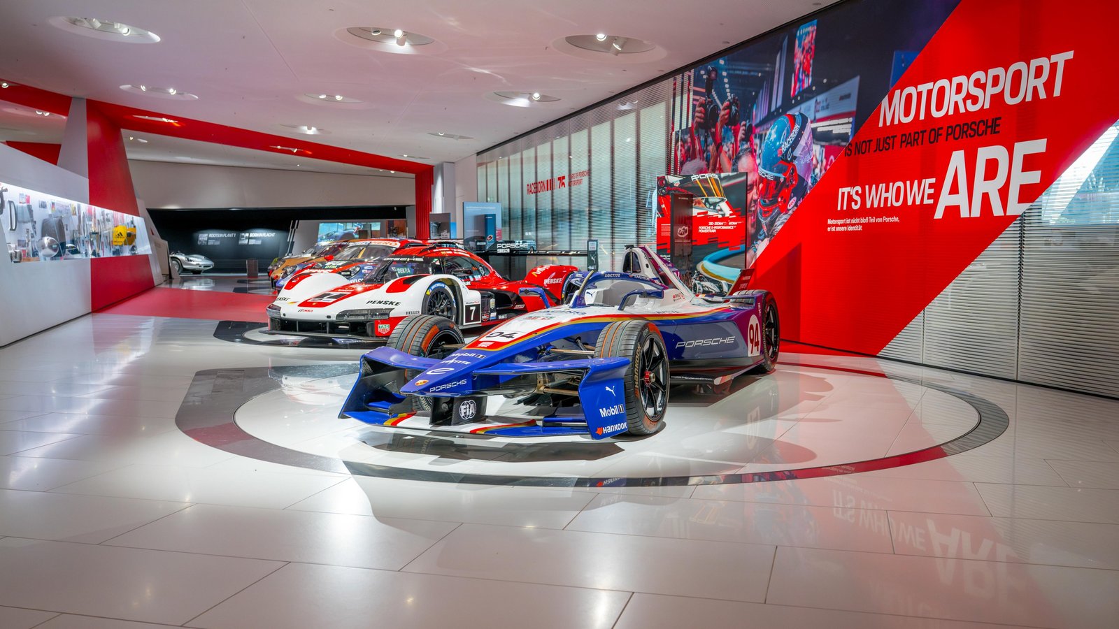 Porsche 99X Electric on display inside the Porsche Museum