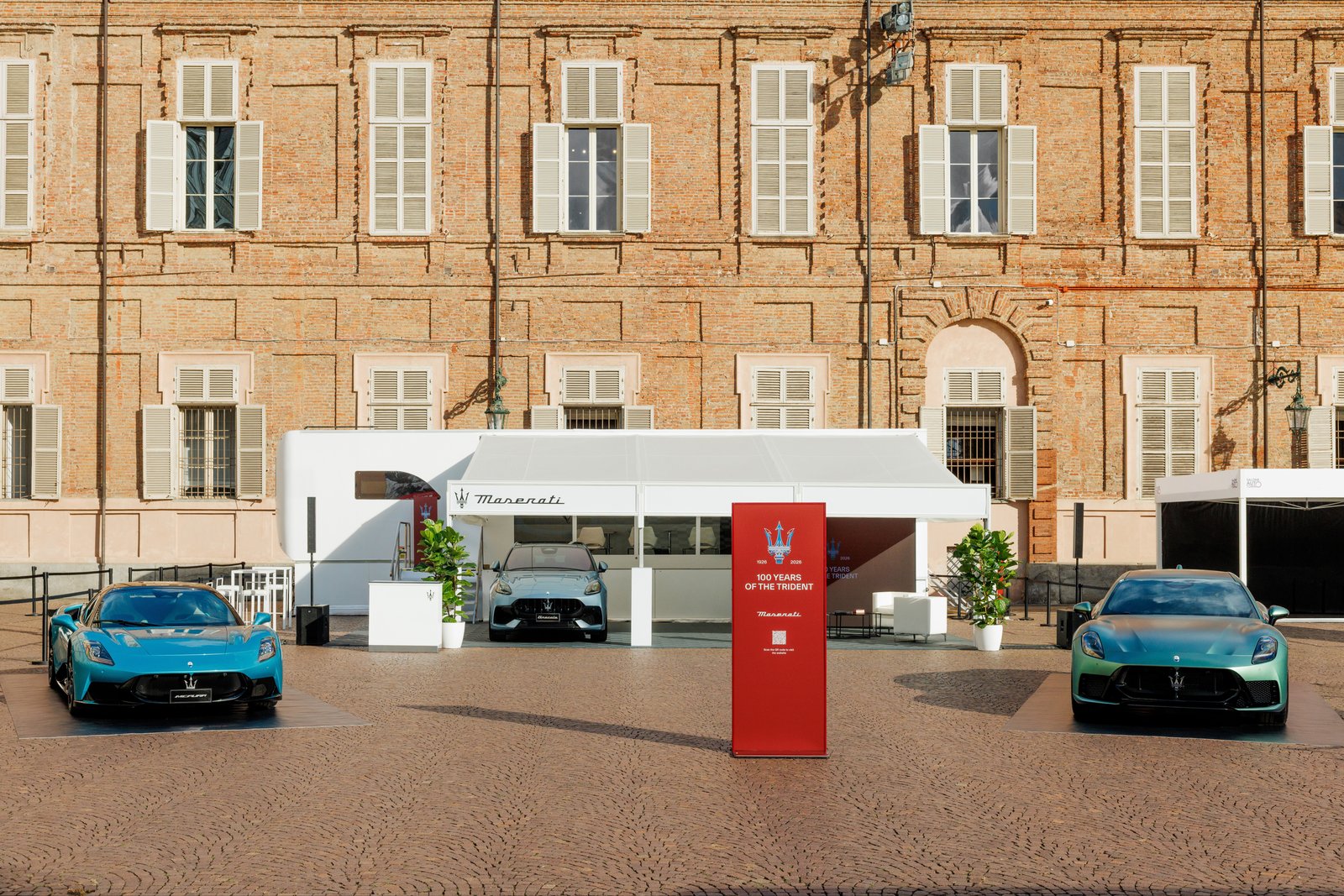 Maserati stand with 100 Years of the Trident display at Salone Auto Torino
