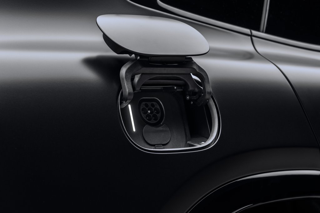 Mercedes-AMG GT SUV charging port with flap open