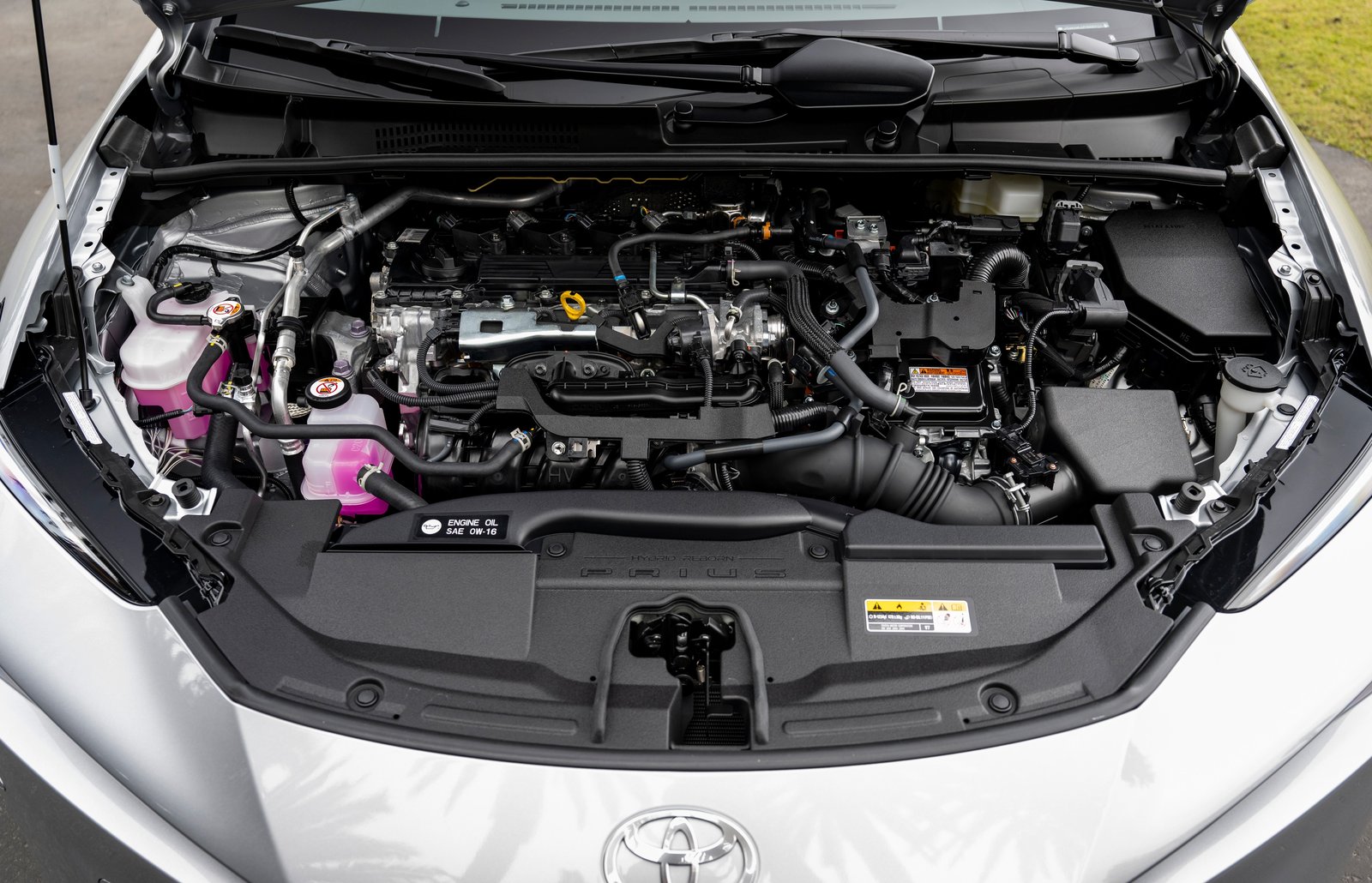 Engine bay of a 2026 Toyota Prius XLE hybrid