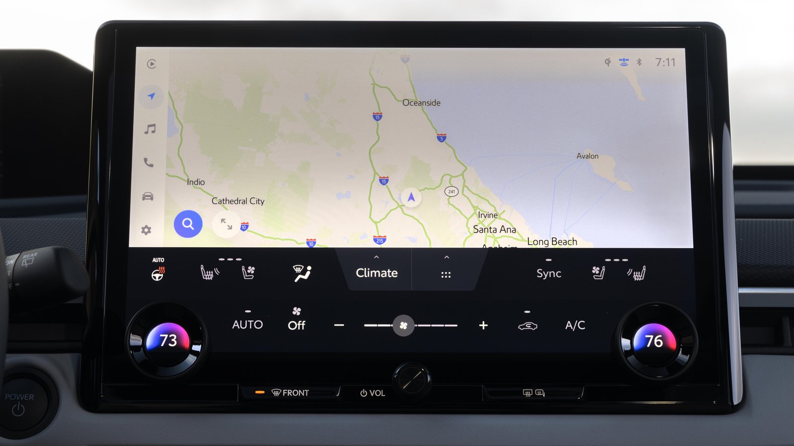 Subaru Trailseeker 14-inch touchscreen showing navigation map