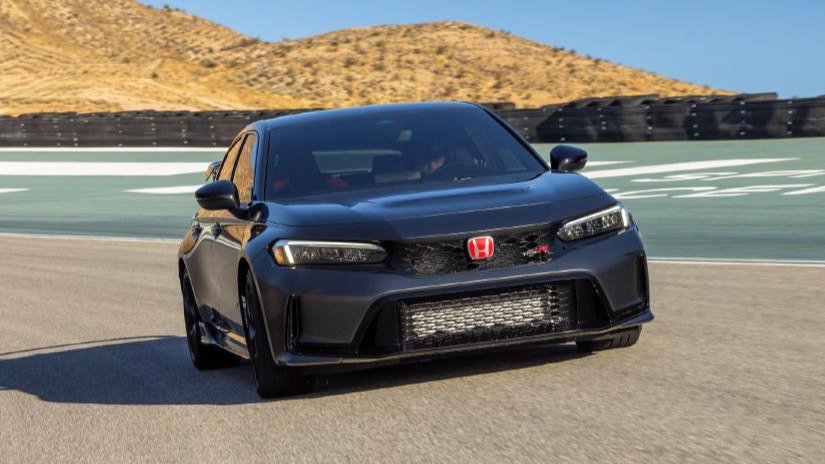 Front view of the 2027 Honda Civic Type R showing the redesigned bumper and splitter