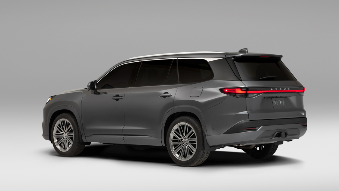 2027 Lexus TX 350 AWD rear three-quarter studio view
