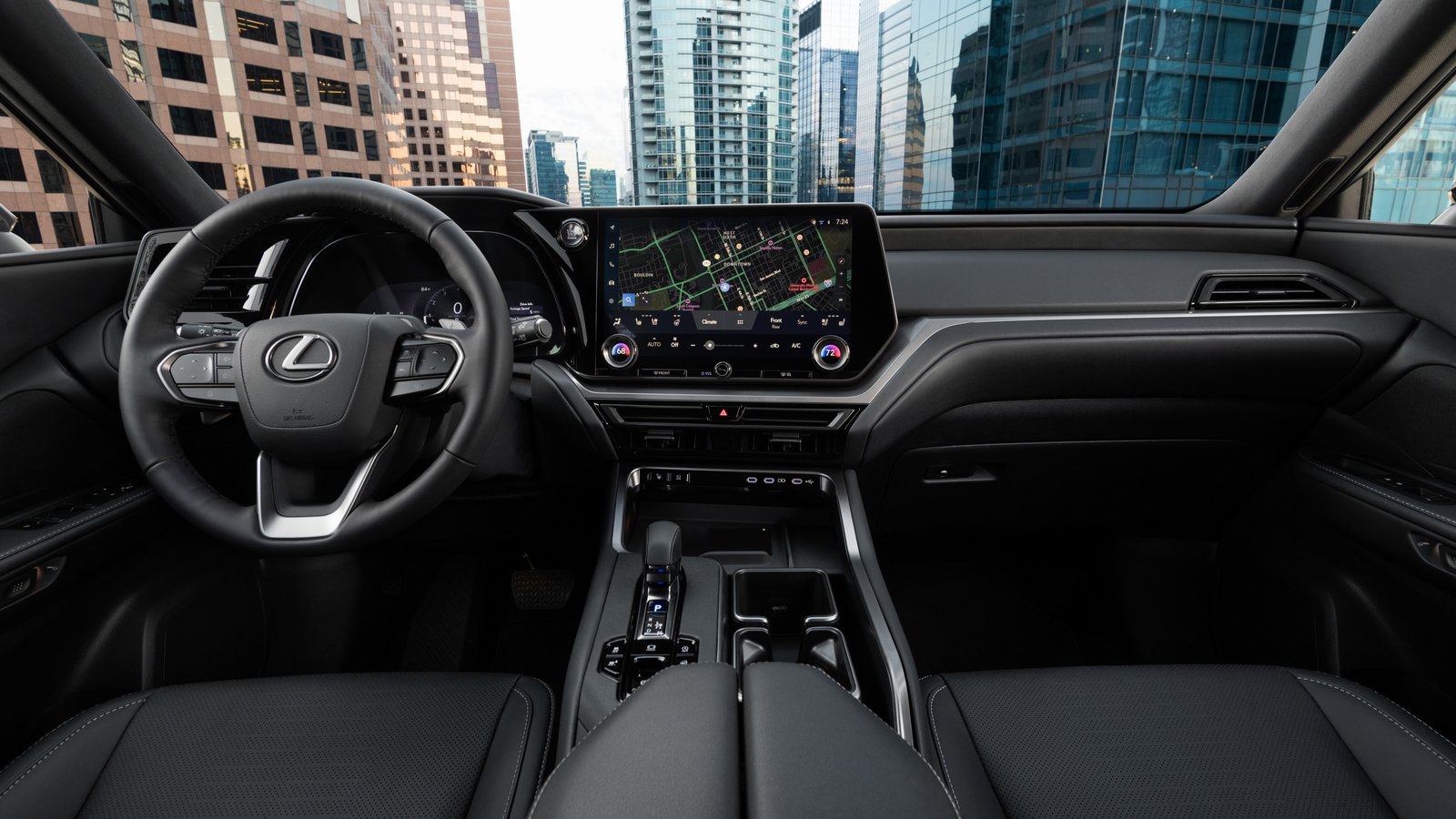 2027 Lexus TX dashboard with 14-inch touchscreen